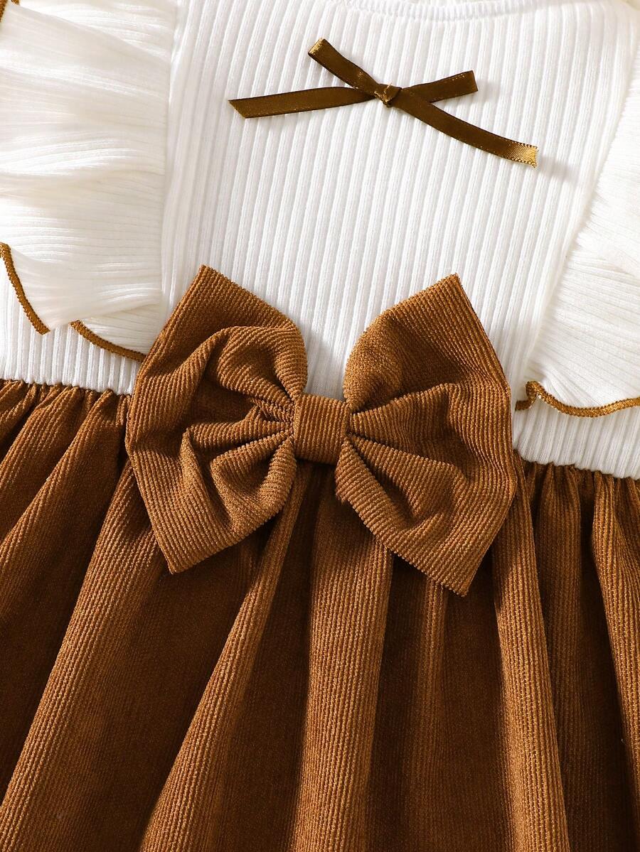 Baby Heart Pattern Dress and Headband Set for Cute All Season Daily Wear