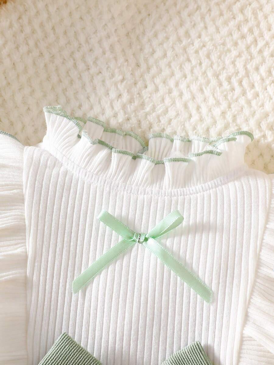 Baby Heart Pattern Dress and Headband Set for Cute All Season Daily Wear