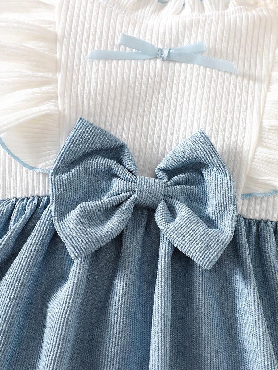 Baby Heart Pattern Dress and Headband Set for Cute All Season Daily Wear