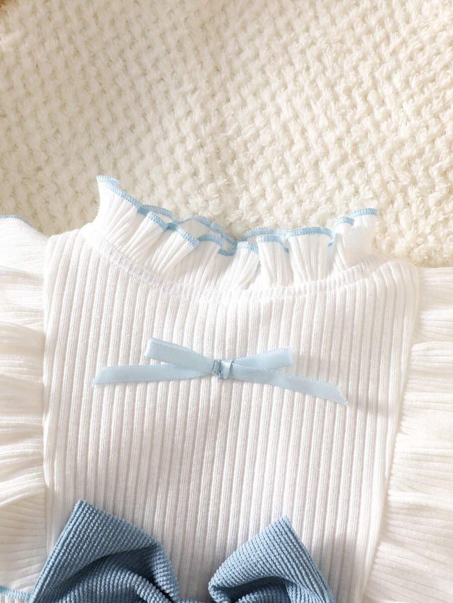 Baby Heart Pattern Dress and Headband Set for Cute All Season Daily Wear