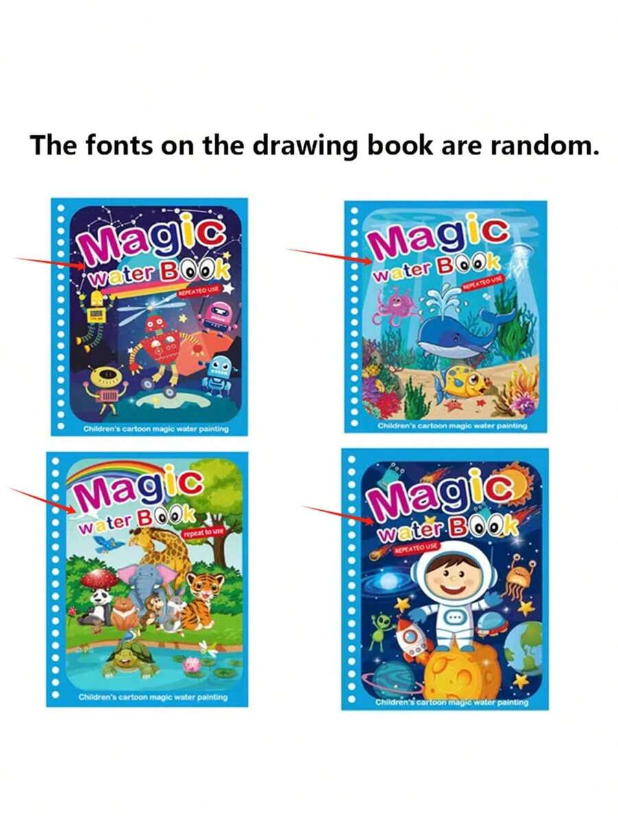 Magic Water Drawing Book Reusable Coloring and Painting Activity Book for Kids
