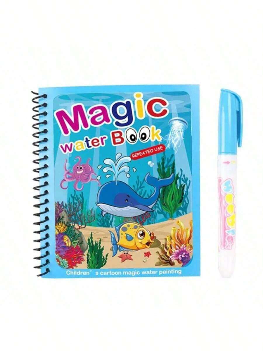 Magic Water Drawing Book Reusable Coloring and Painting Activity Book for Kids
