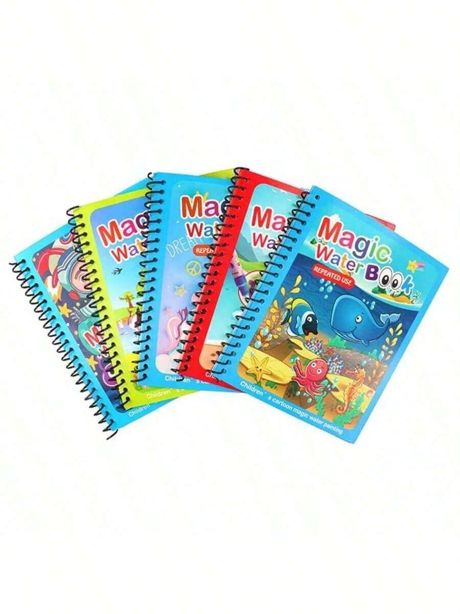 Magic Water Drawing Book Reusable Coloring and Painting Activity Book for Kids
