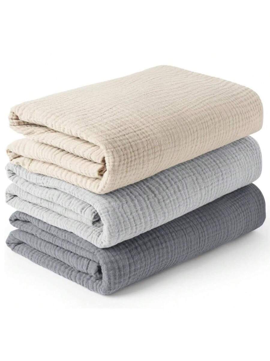 3 Pack Muslin Swaddle Blankets Soft Breathable Receiving Blankets for Newborns and Infants