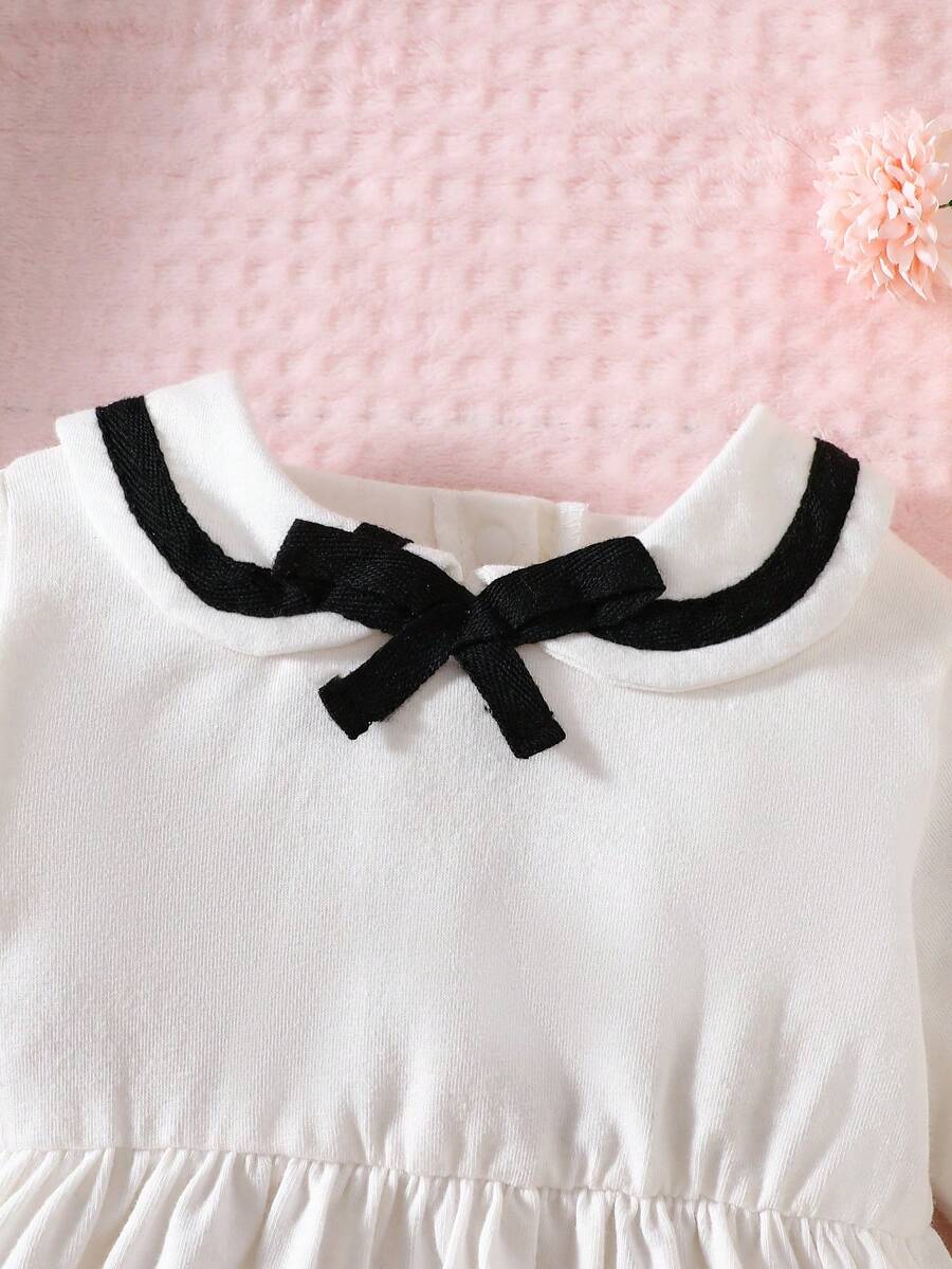 Baby Pink Heart Knit Dress with 3D Bow for Cute Daily and Outdoor Wear