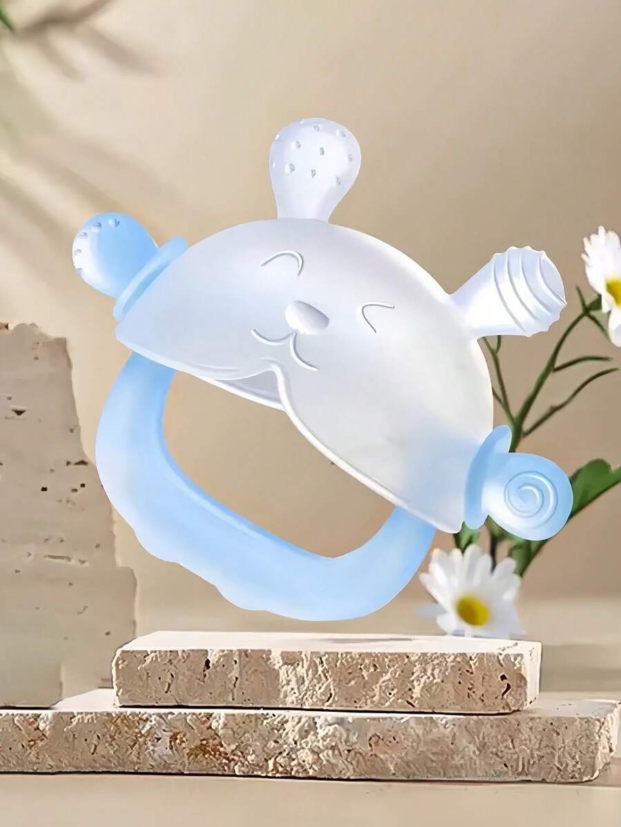 Baby Animal Shaped Silicone Teether Handguard Teething Ring Sensory Toy for Babies 3 Months Plus
