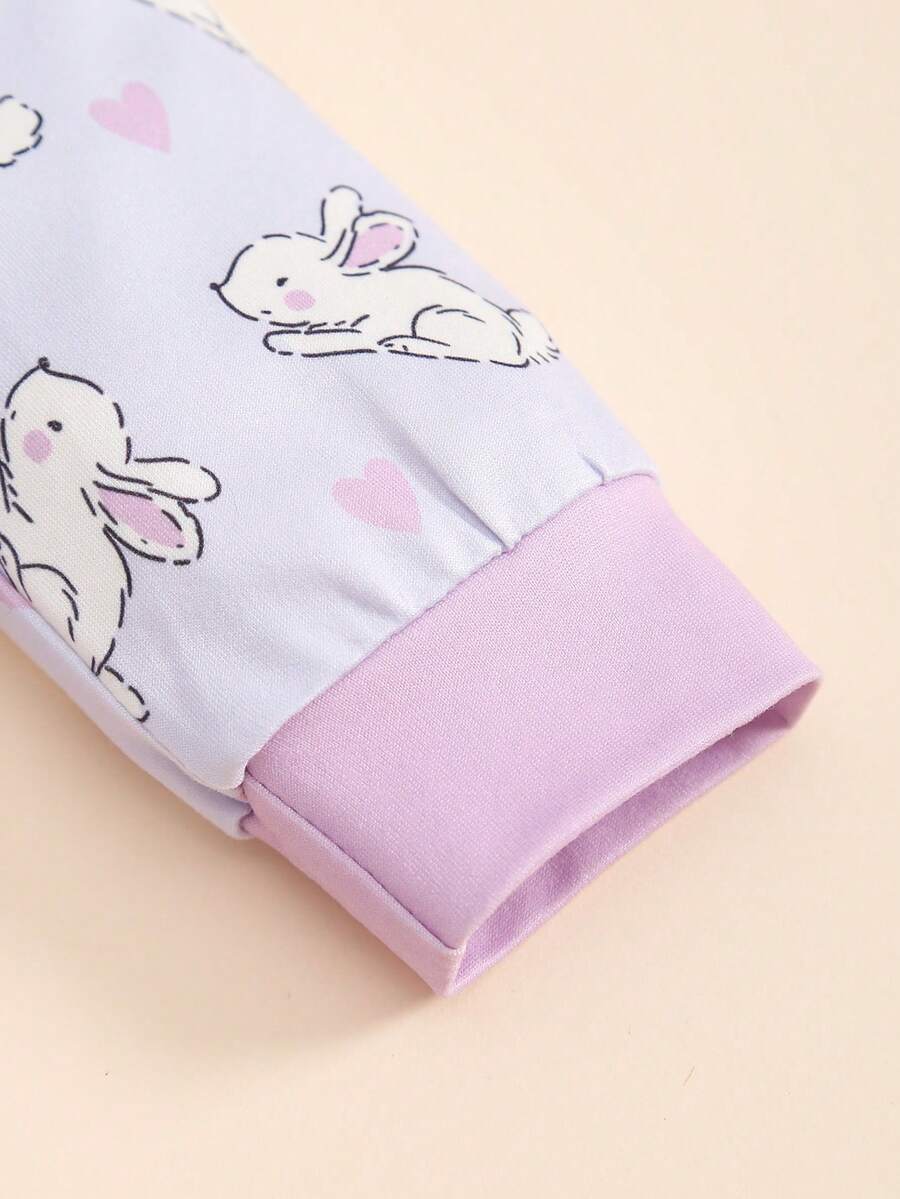 4PCS Newborn Bear & Bow Print Romper Set with Hat & Mittens