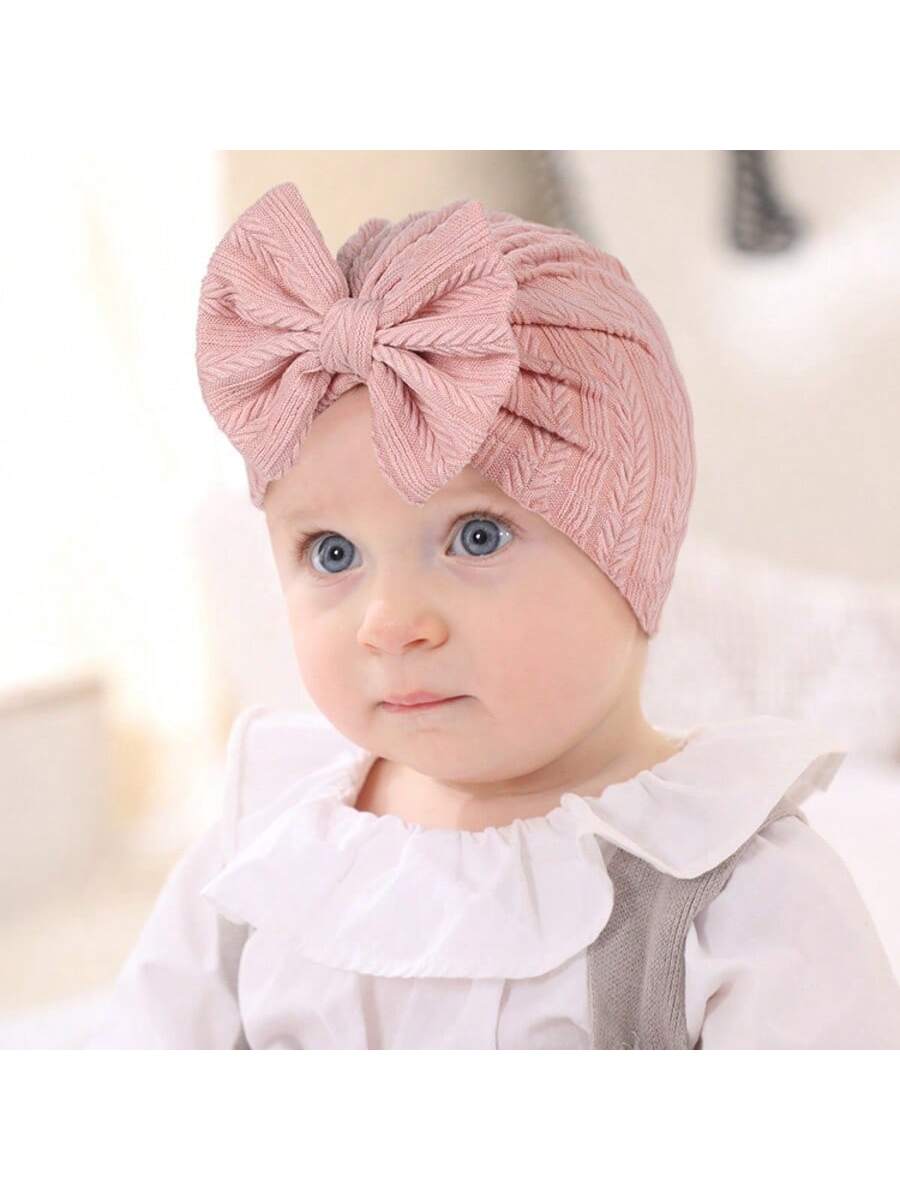 12Pack Big Bow Cotton and Linen Baby Hat Set for Cute Daily Wear