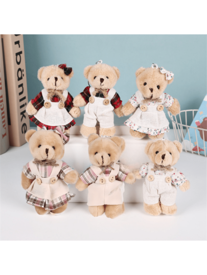 Teddy Bear Plush Pendant Soft Stuffed Animal Couple Style Decoration Gift