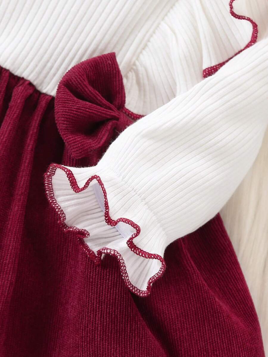 Baby Heart Pattern Dress and Headband Set for Cute All Season Daily Wear