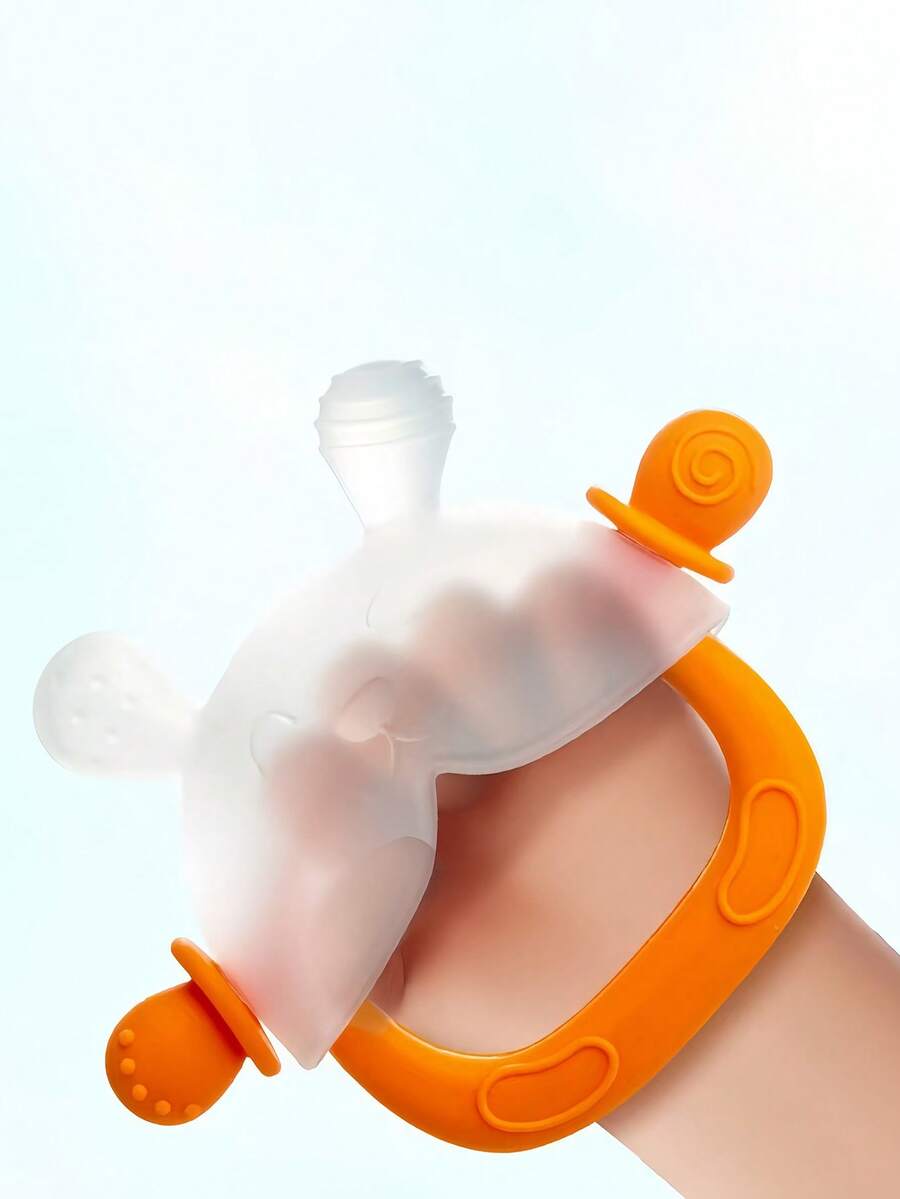 Baby Animal Shaped Silicone Teether Handguard Teething Ring Sensory Toy for Babies 3 Months Plus
