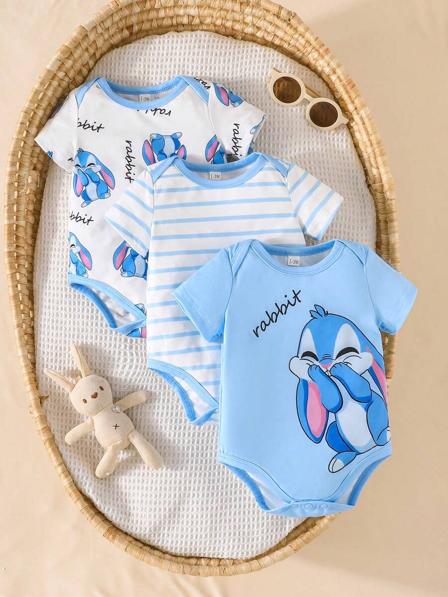Infant Cute Duckling Graphic Short Sleeve Outfits Summer New Arrival Bodysuit
