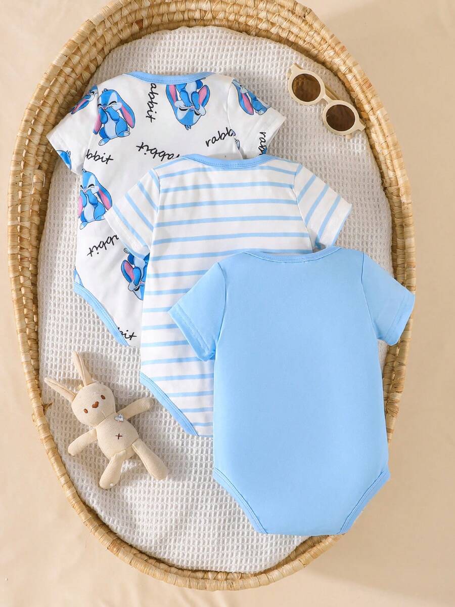Infant Cute Duckling Graphic Short Sleeve Outfits Summer New Arrival Bodysuit