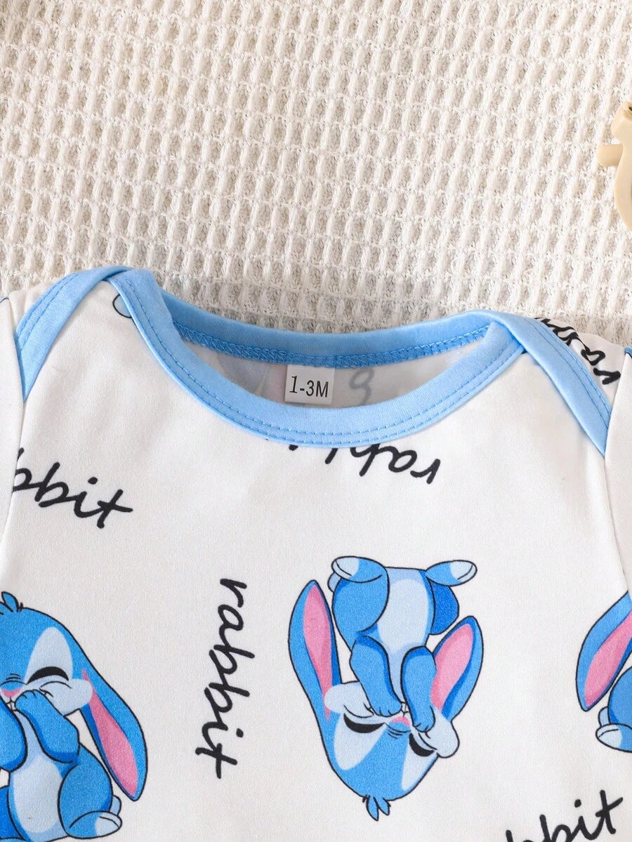 Infant Cute Duckling Graphic Short Sleeve Outfits Summer New Arrival Bodysuit