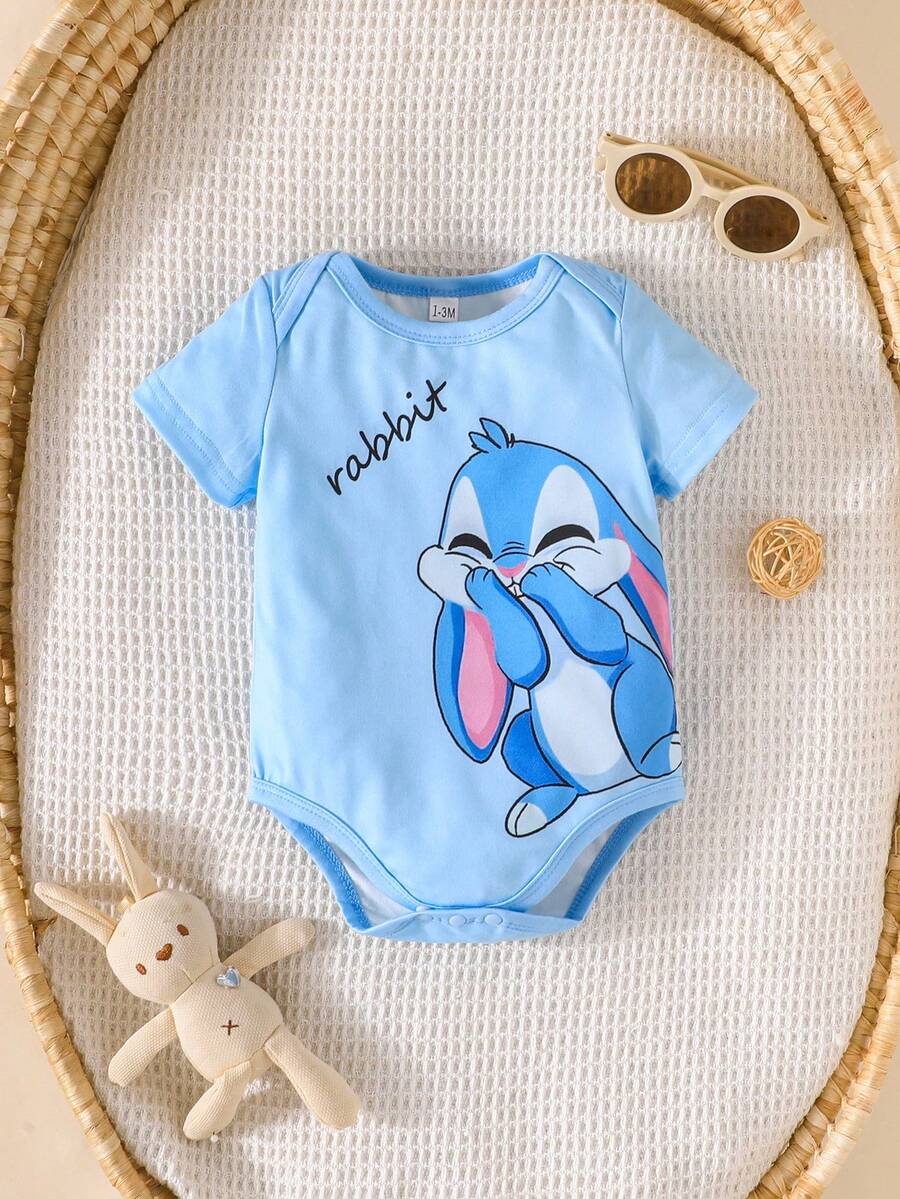 Infant Cute Duckling Graphic Short Sleeve Outfits Summer New Arrival Bodysuit