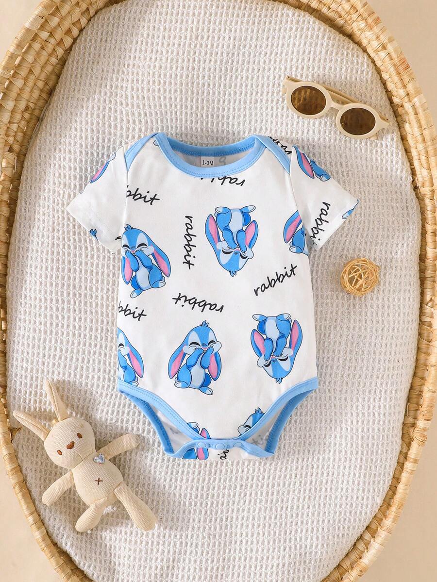 Infant Cute Duckling Graphic Short Sleeve Outfits Summer New Arrival Bodysuit