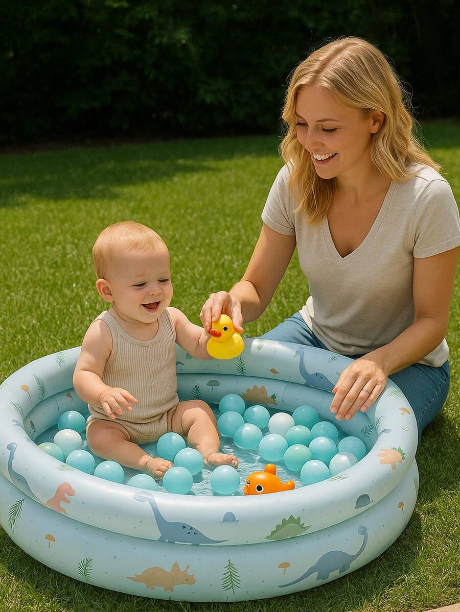 Portable Inflatable Baby Pool Soft Ring Bath Tub for Indoor Outdoor Water Play and Bathing