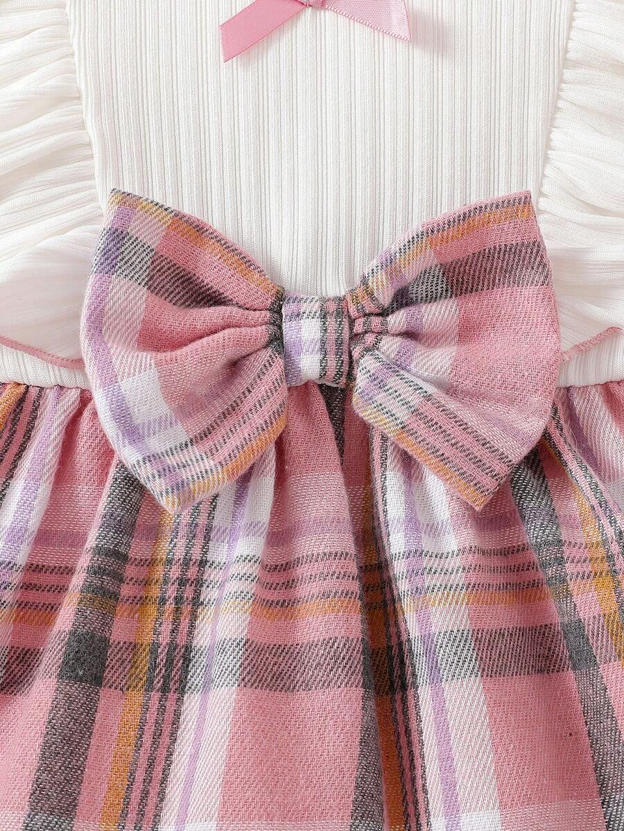 Baby Heart Pattern Dress and Headband Set for Cute All Season Daily Wear