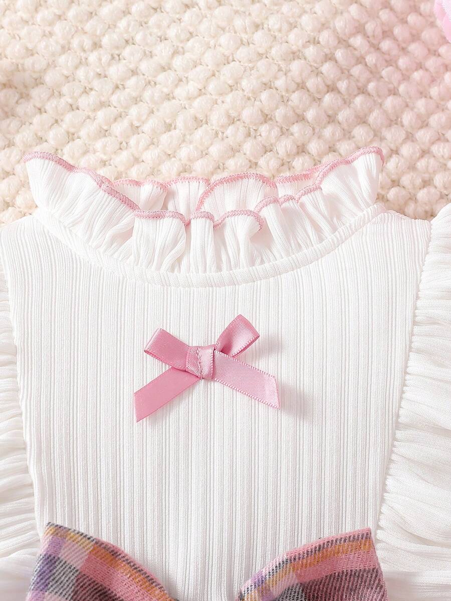 Baby Heart Pattern Dress and Headband Set for Cute All Season Daily Wear