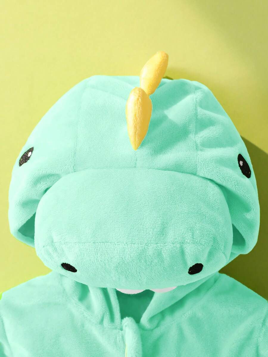 Plush 3D Dinosaur Jumpsuit for Cute Autumn and Winter Daily Wear
