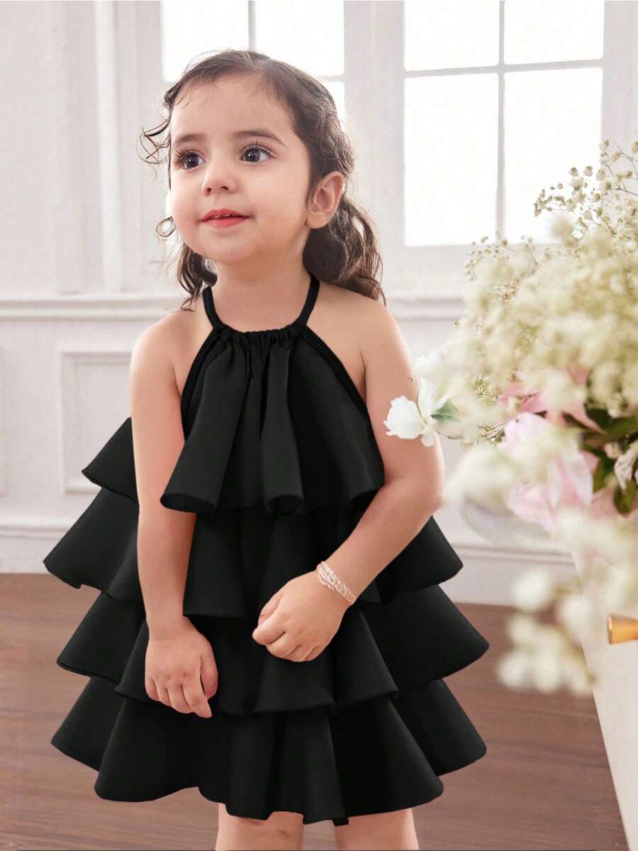 Toddler Girls Sleeveless Floral Sundress With Ruffle Detail Cute Party Wear