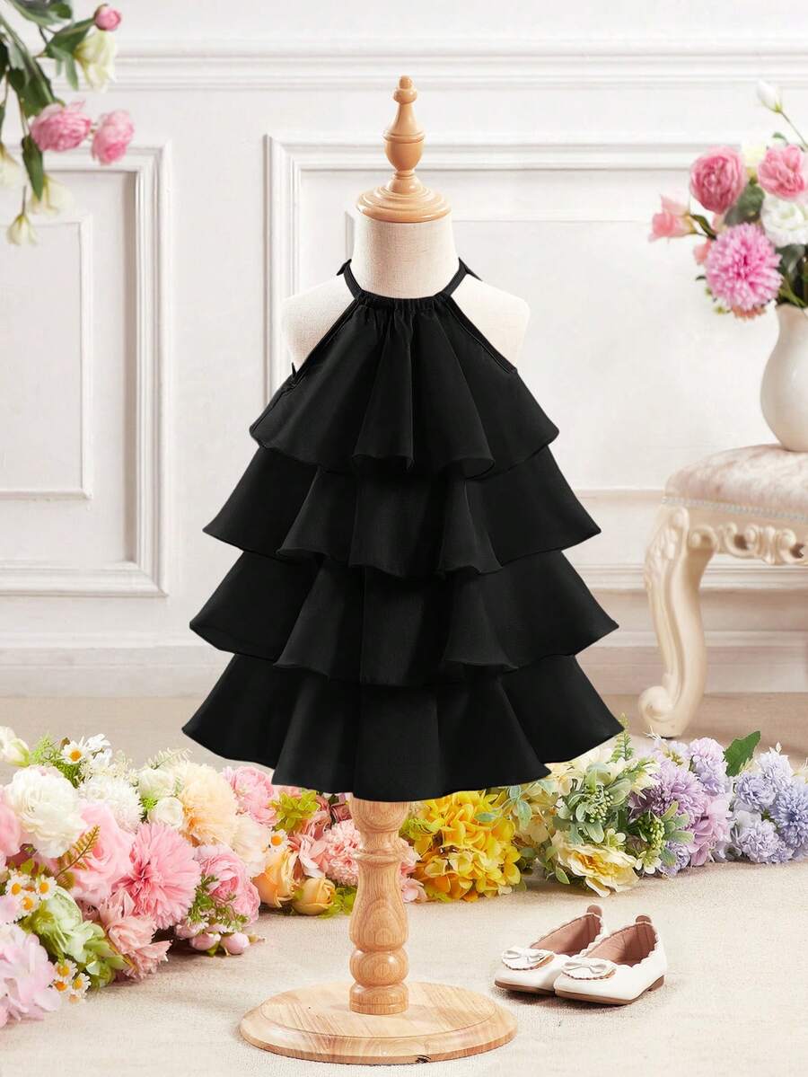 Toddler Girls Sleeveless Floral Sundress With Ruffle Detail Cute Party Wear