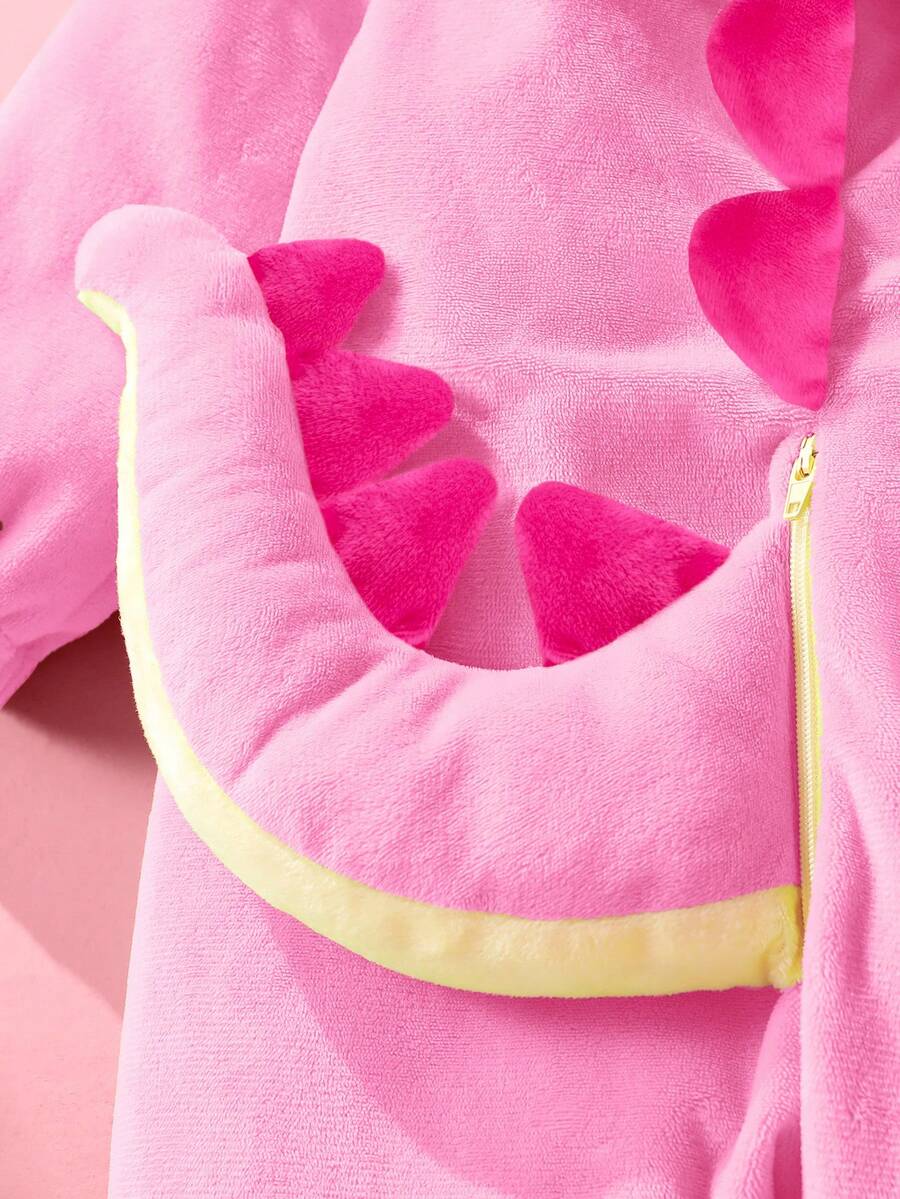Plush 3D Dinosaur Jumpsuit for Cute Autumn and Winter Daily Wear