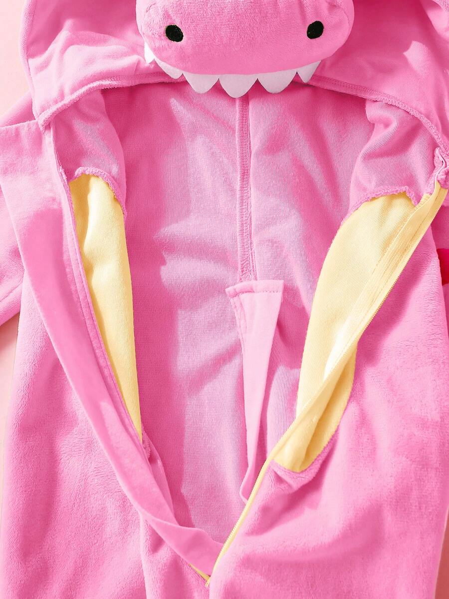 Plush 3D Dinosaur Jumpsuit for Cute Autumn and Winter Daily Wear