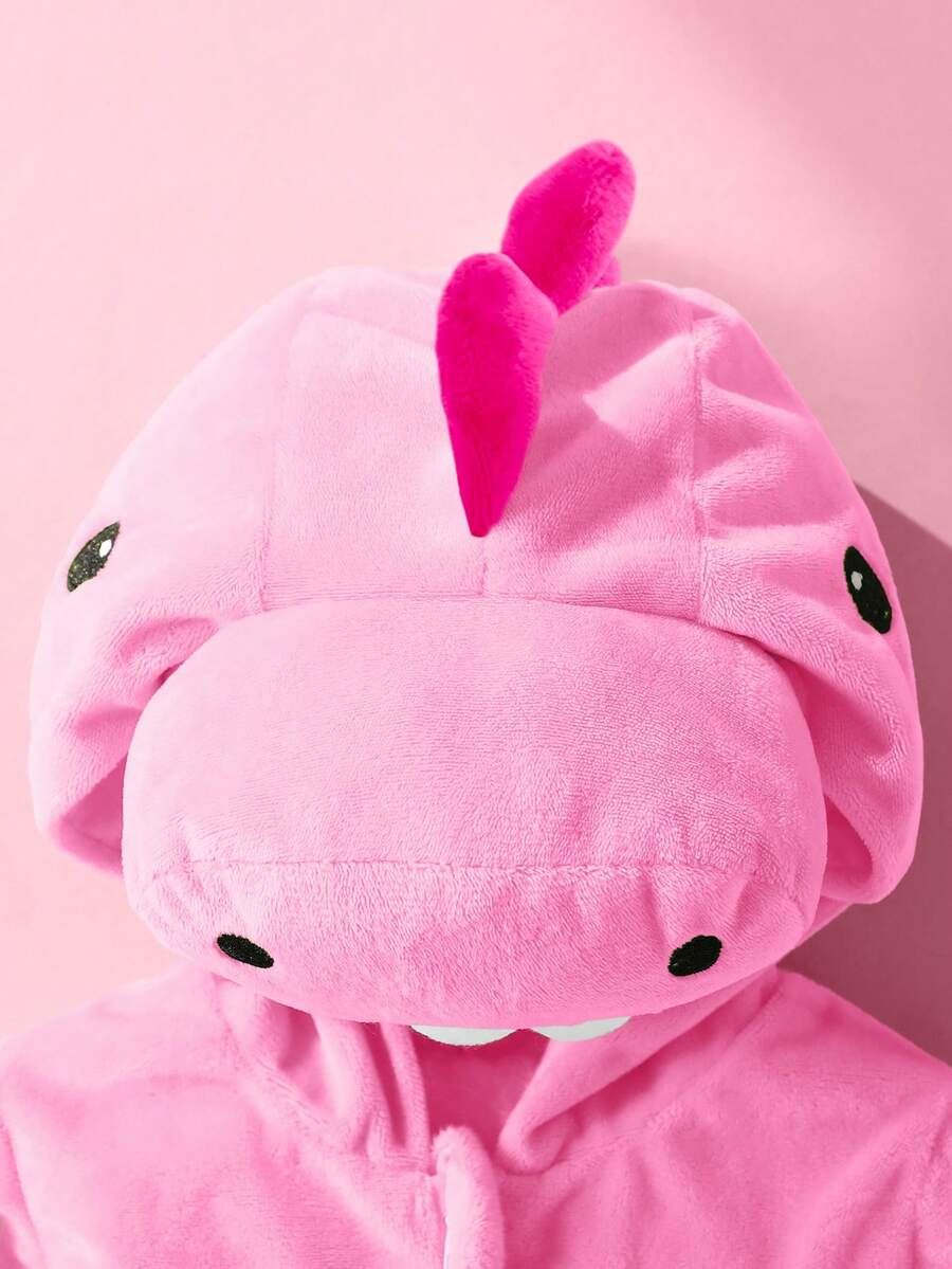 Plush 3D Dinosaur Jumpsuit for Cute Autumn and Winter Daily Wear