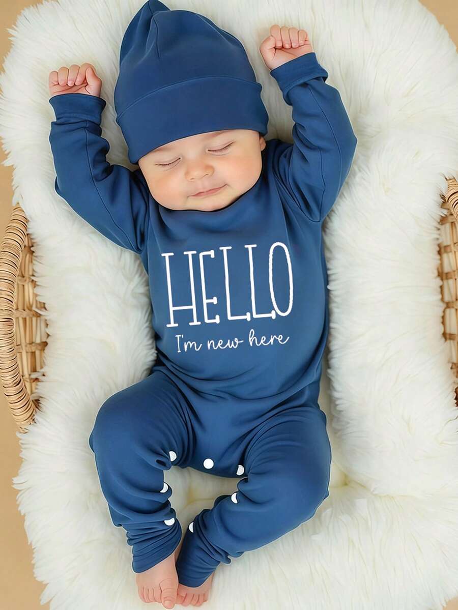 Baby Little Brother Embroidered Outfit Set for Photoshoots and Baby Shower Gifts