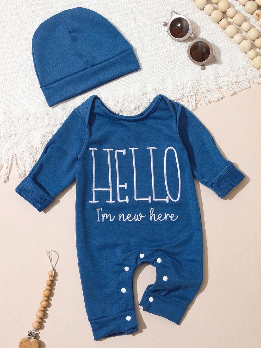 Baby Little Brother Embroidered Outfit Set for Photoshoots and Baby Shower Gifts