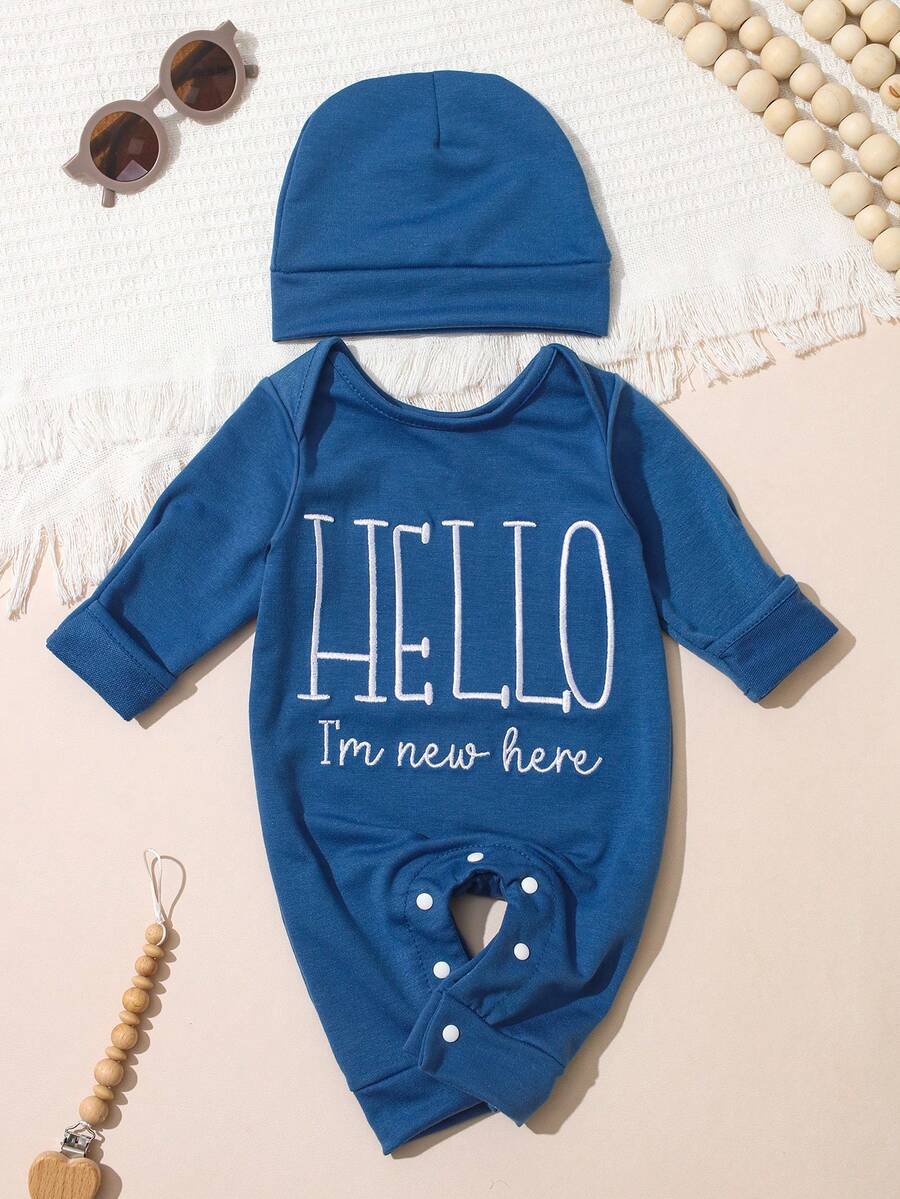 Baby Little Brother Embroidered Outfit Set for Photoshoots and Baby Shower Gifts