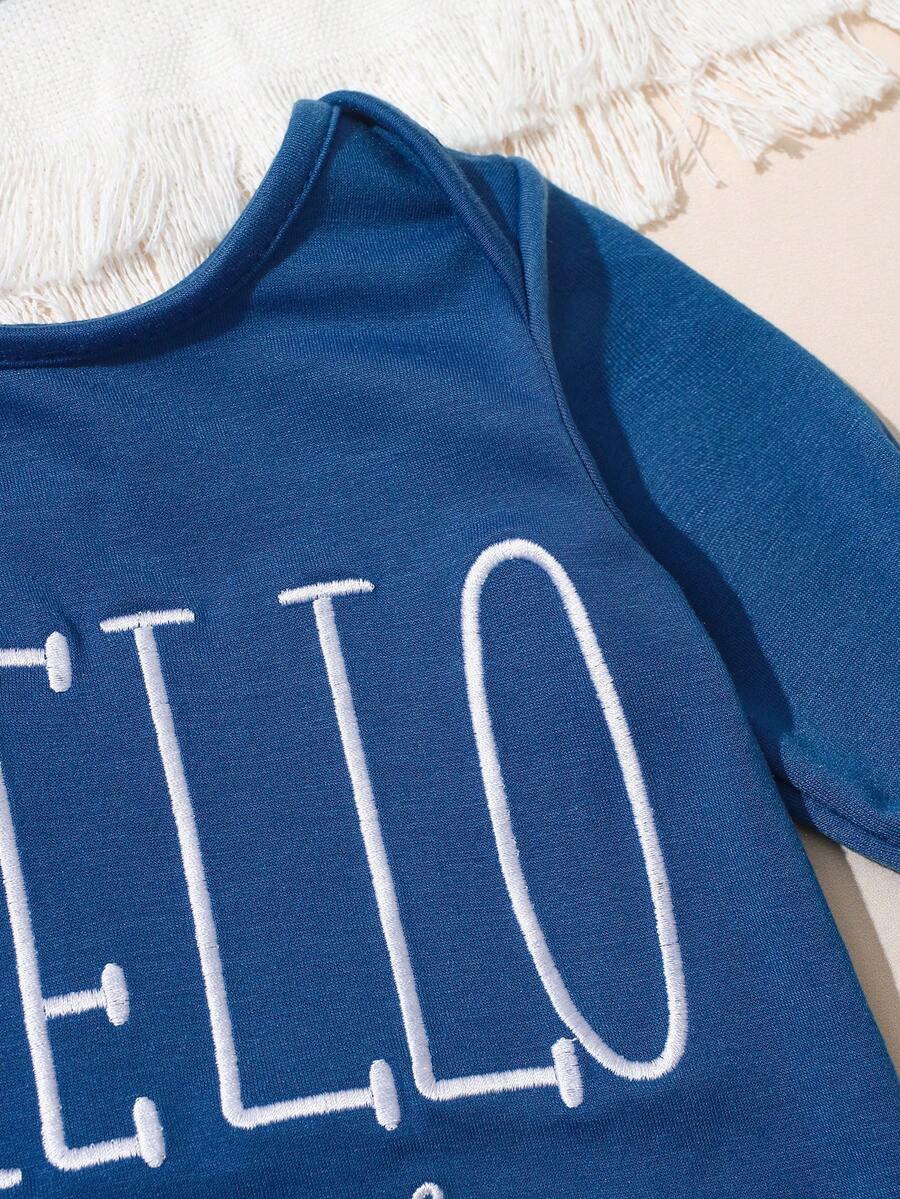 Baby Little Brother Embroidered Outfit Set for Photoshoots and Baby Shower Gifts