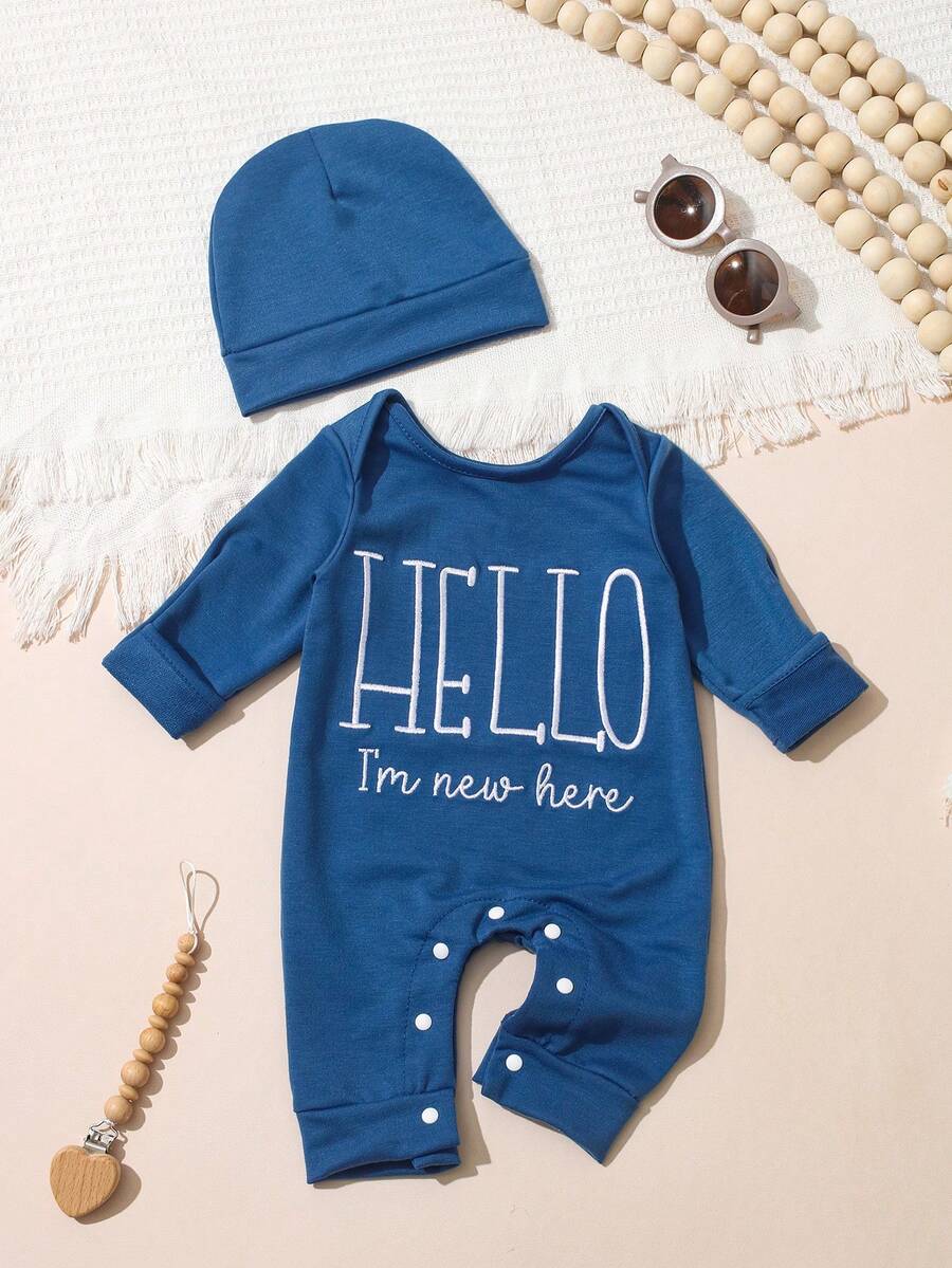 Baby Little Brother Embroidered Outfit Set for Photoshoots and Baby Shower Gifts
