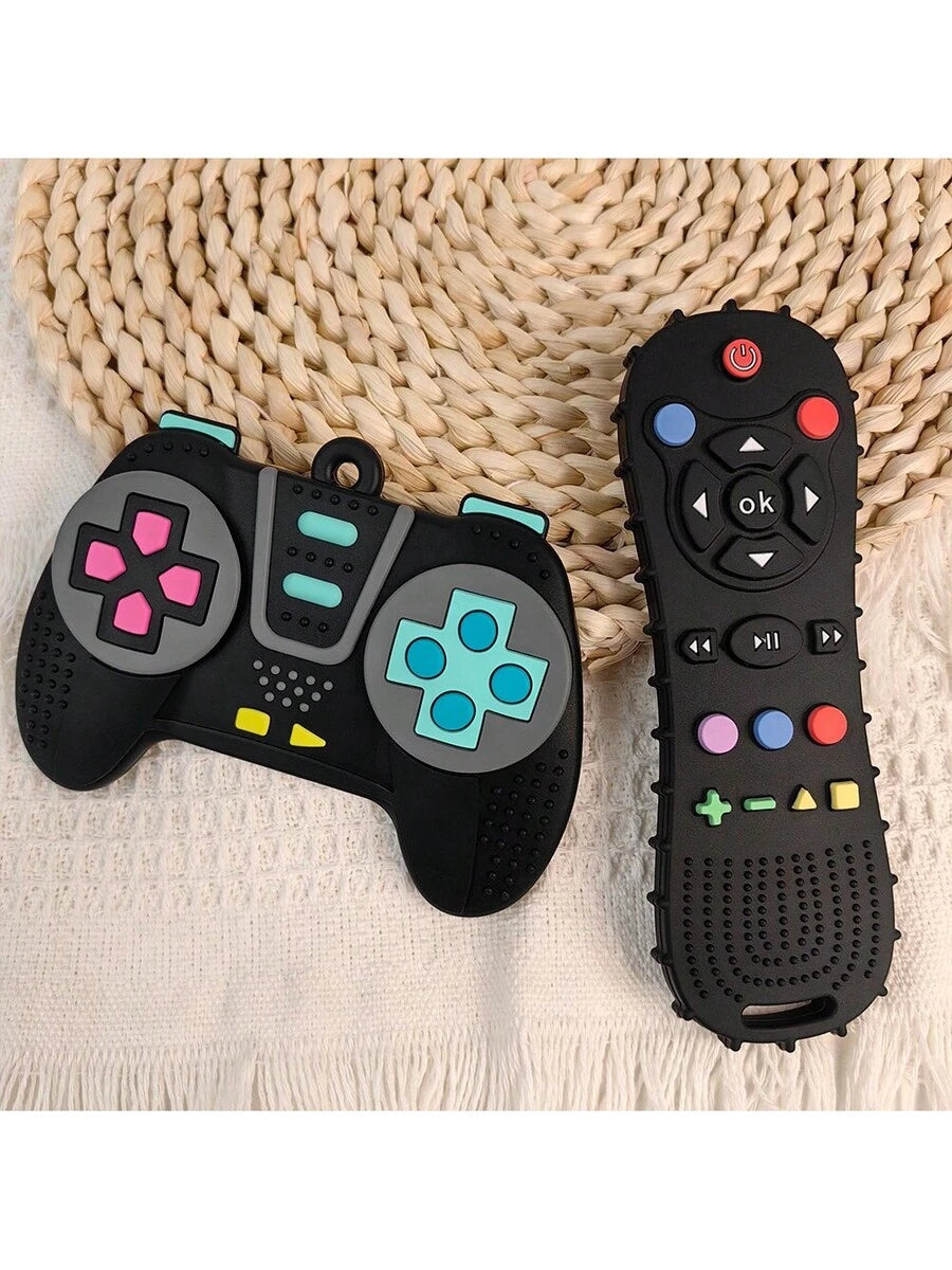 2pcs Baby Silicone Game Controller Teething Toys Sensory Chew Toy Set for 6-12 Months