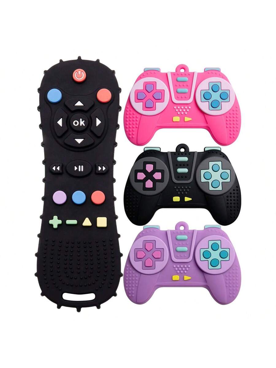 2pcs Baby Silicone Game Controller Teething Toys Sensory Chew Toy Set for 6-12 Months