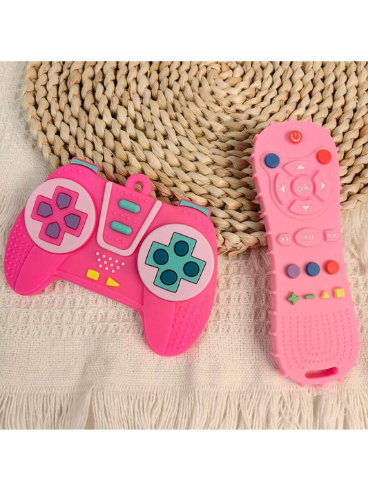 2pcs Baby Silicone Game Controller Teething Toys Sensory Chew Toy Set for 6-12 Months