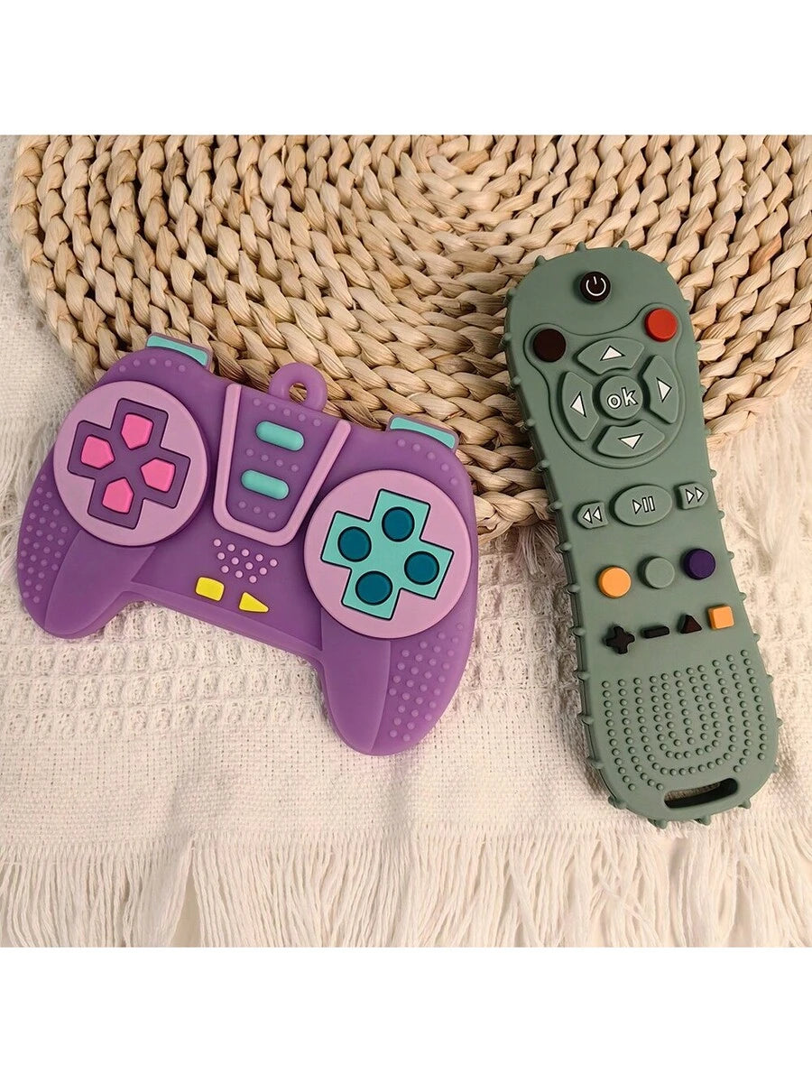 2pcs Baby Silicone Game Controller Teething Toys Sensory Chew Toy Set for 6-12 Months