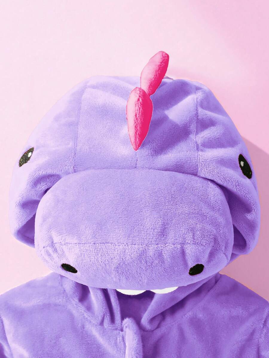 Plush 3D Dinosaur Jumpsuit for Cute Autumn and Winter Daily Wear