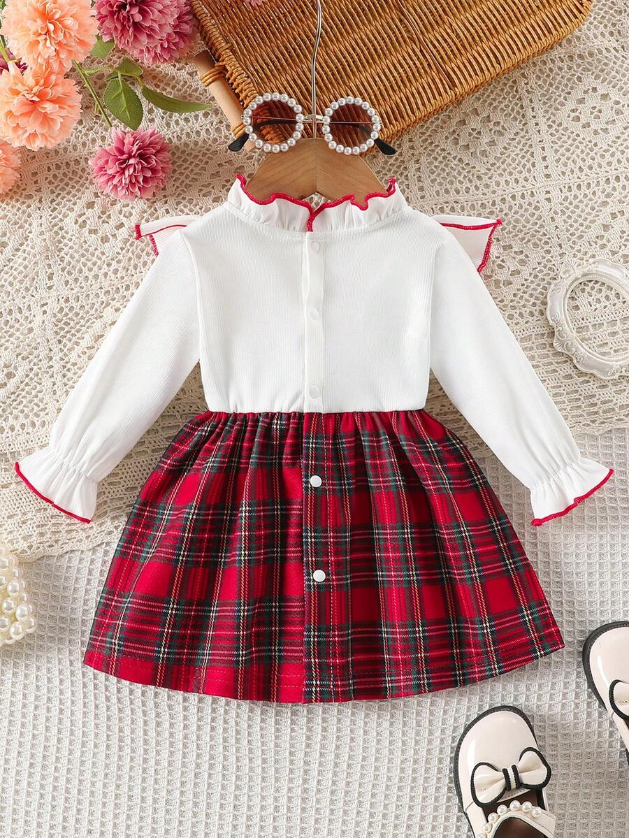 Baby Heart Pattern Dress and Headband Set for Cute All Season Daily Wear