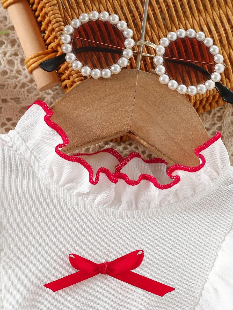 Baby Heart Pattern Dress and Headband Set for Cute All Season Daily Wear