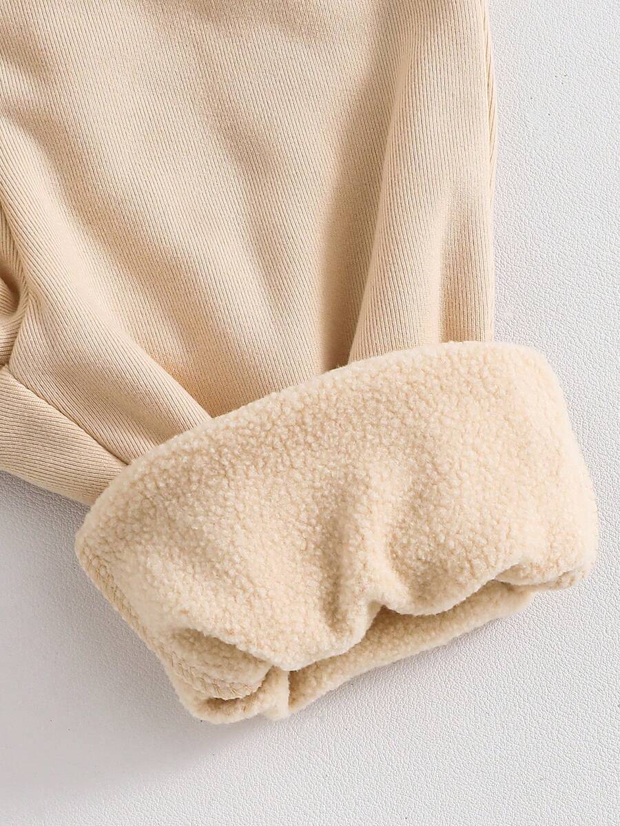 5pcs Solid Color Baby Elastic Waist Pants for Autumn and Winter Wear