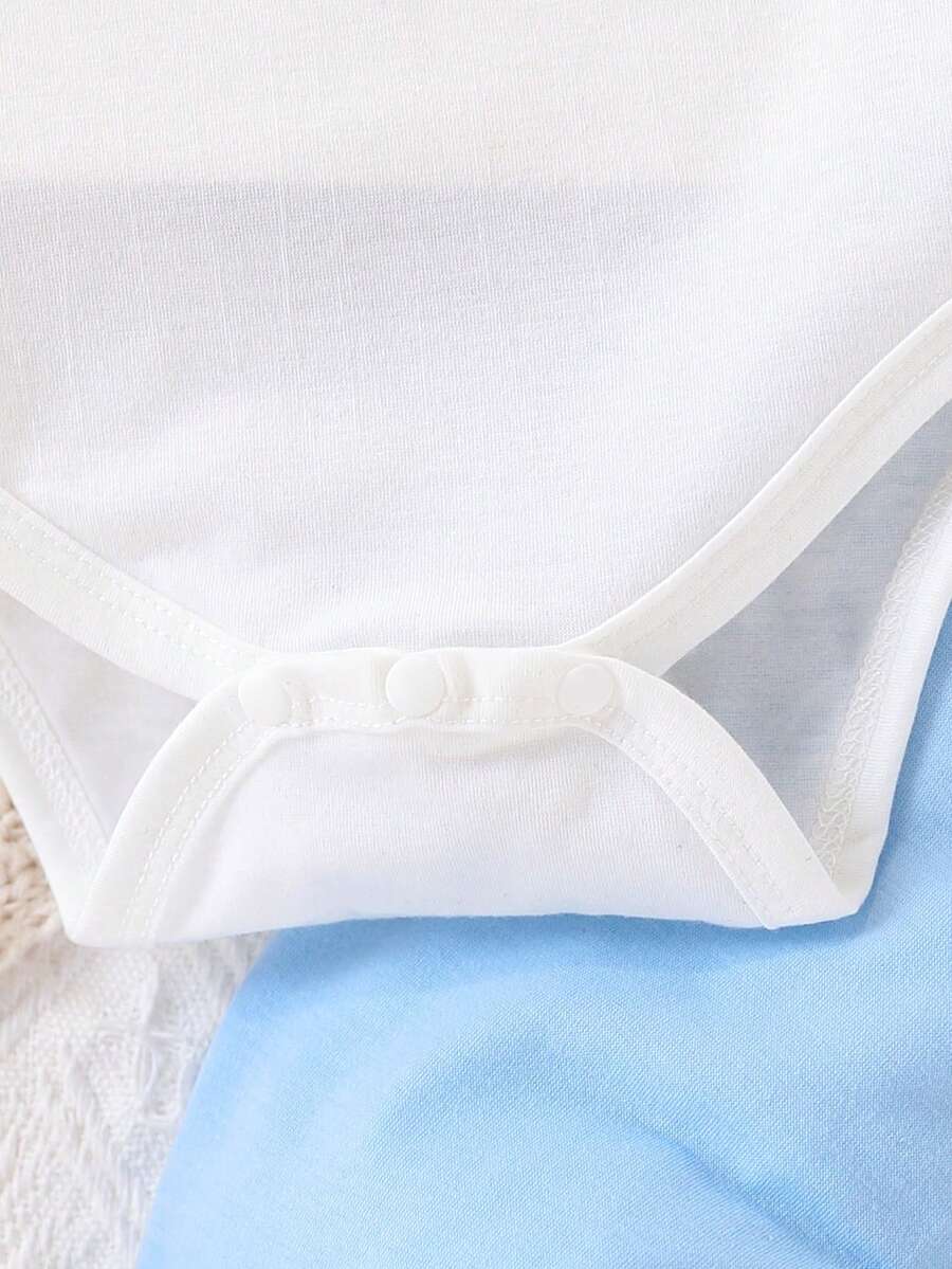 Cute Baby Boy Letter Print Bodysuit & Sweatpants Matching Set for Spring Summer