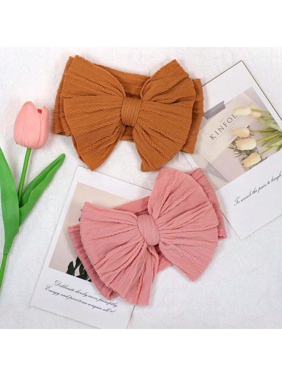 8pcs Handmade Baby Bow Headbands for Newborn and Toddler Daily Wear