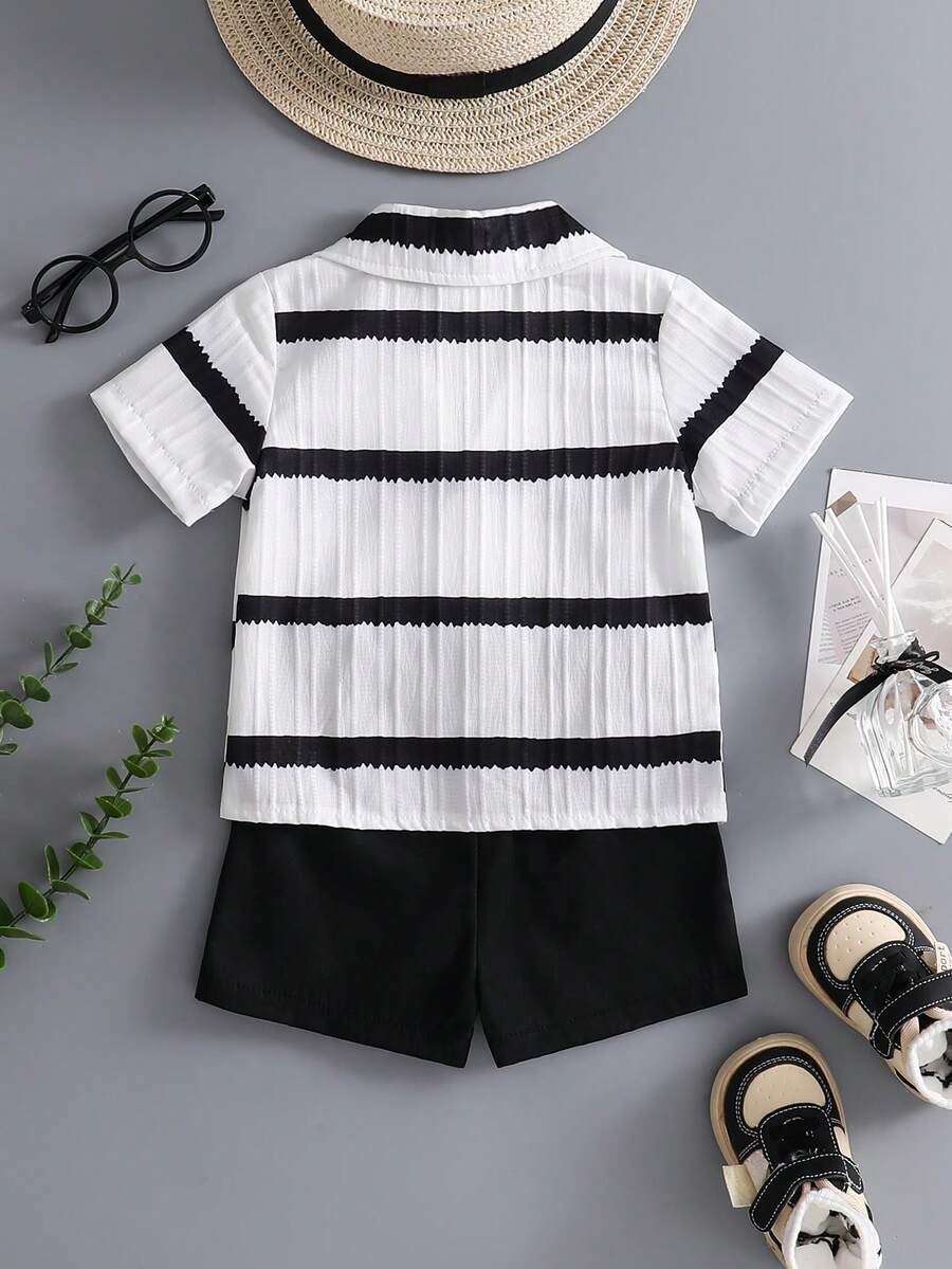 2pcs/Set Baby Boy Tropical Plant Pattern Vacation Outfit (6M-3T)