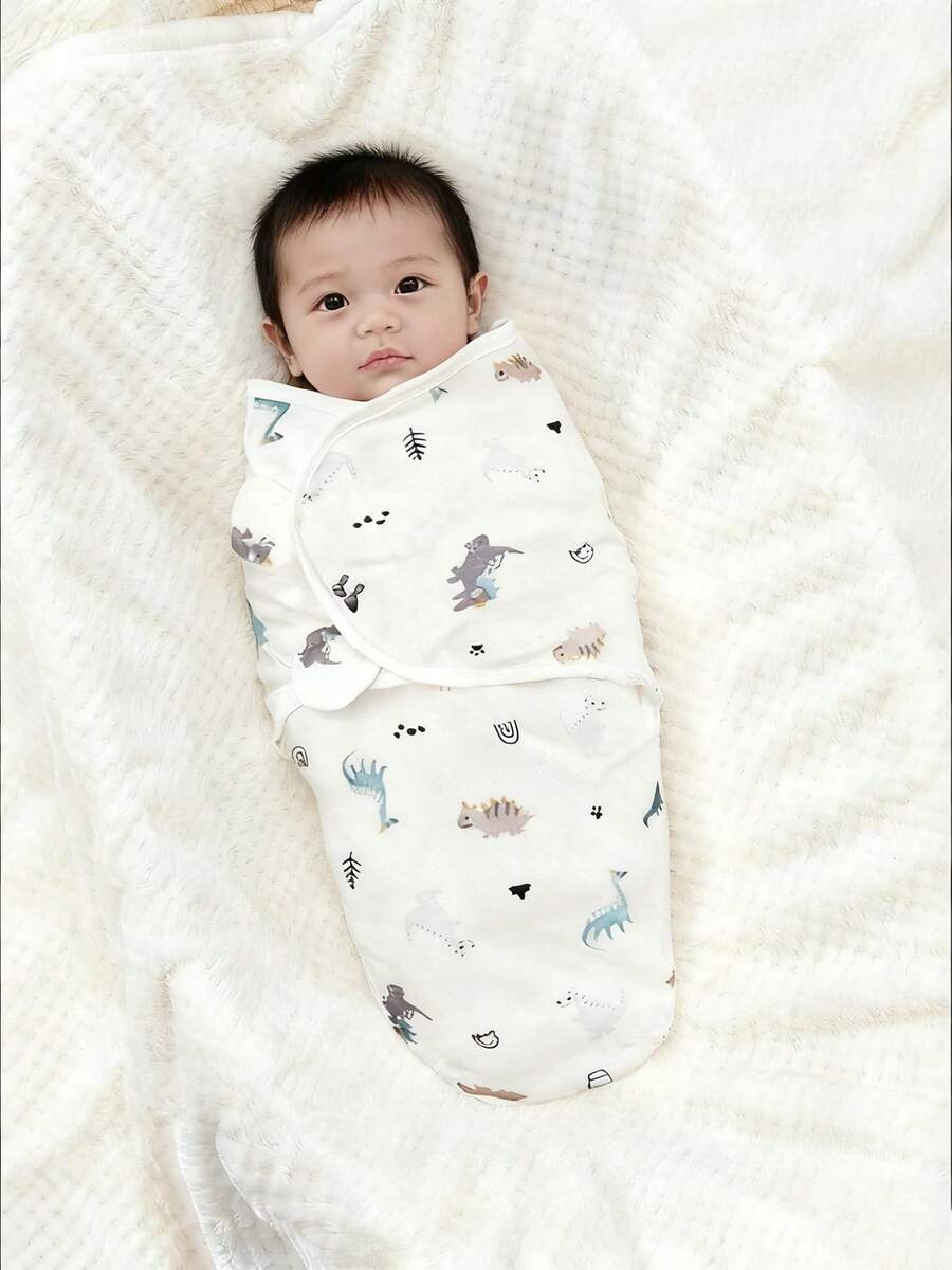 Newborn Swaddle Blanket Wearable Baby Swaddle Wrap Easy Change Receiving Blanket 0-3 Months