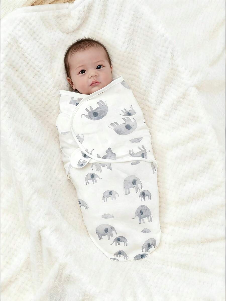 Newborn Swaddle Blanket Wearable Baby Swaddle Wrap Easy Change Receiving Blanket 0-3 Months