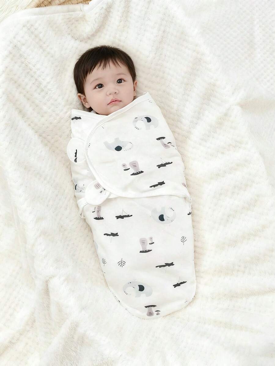 Newborn Swaddle Blanket Wearable Baby Swaddle Wrap Easy Change Receiving Blanket 0-3 Months