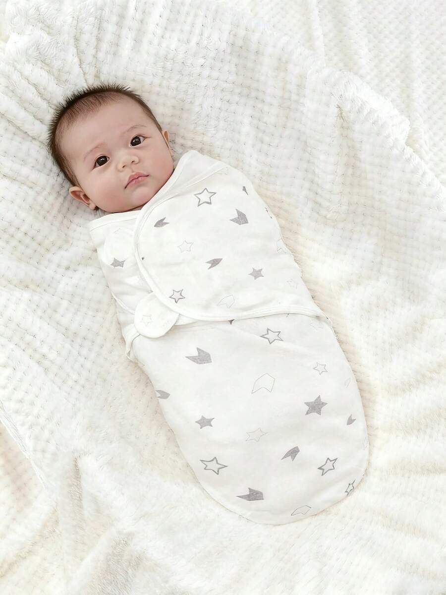 Newborn Swaddle Blanket Wearable Baby Swaddle Wrap Easy Change Receiving Blanket 0-3 Months