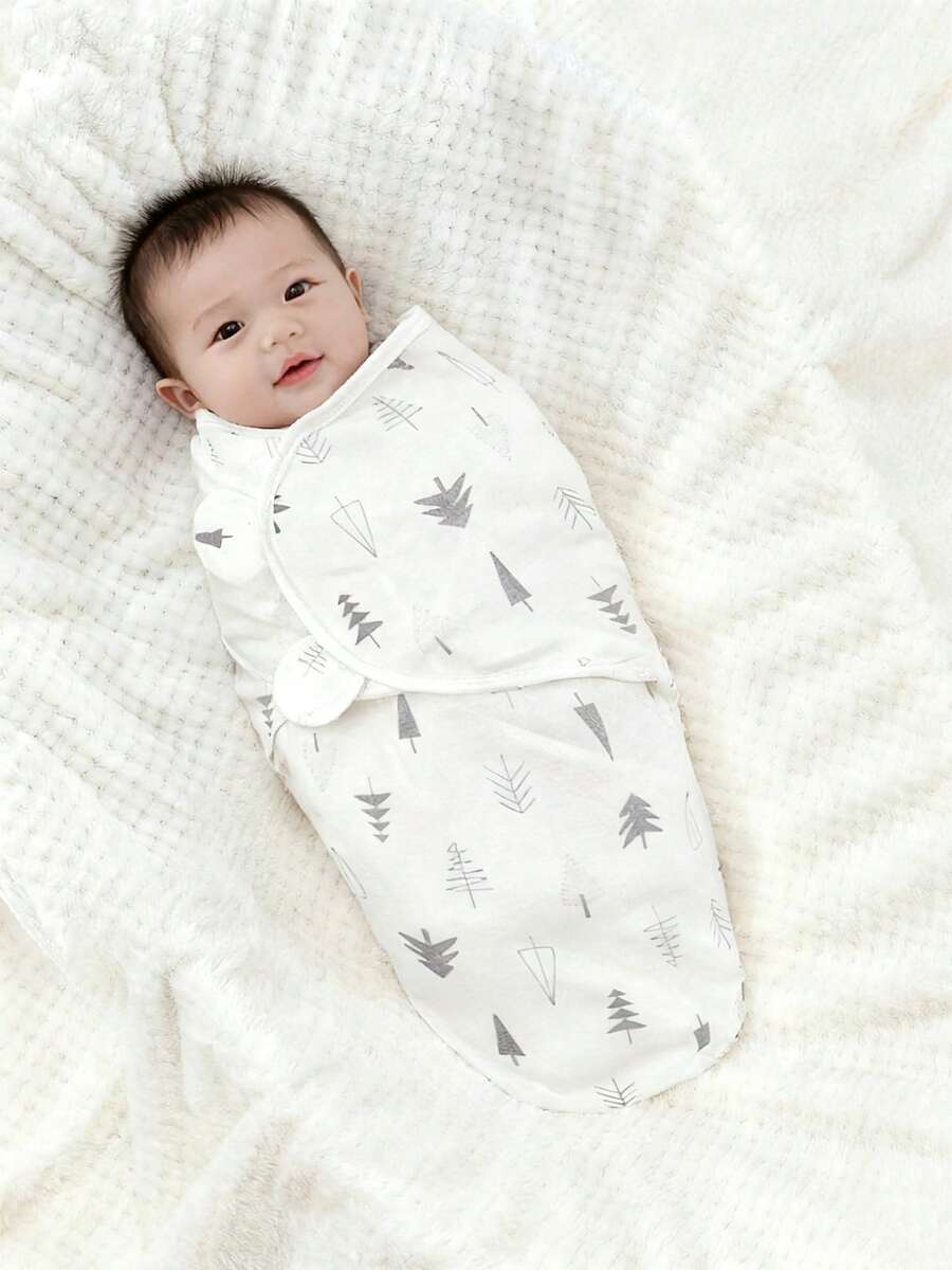 Newborn Swaddle Blanket Wearable Baby Swaddle Wrap Easy Change Receiving Blanket 0-3 Months